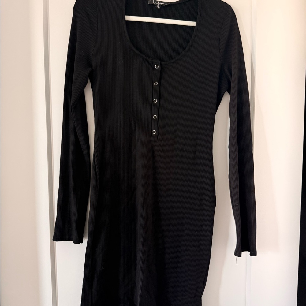Lulu's Black Midi Dress